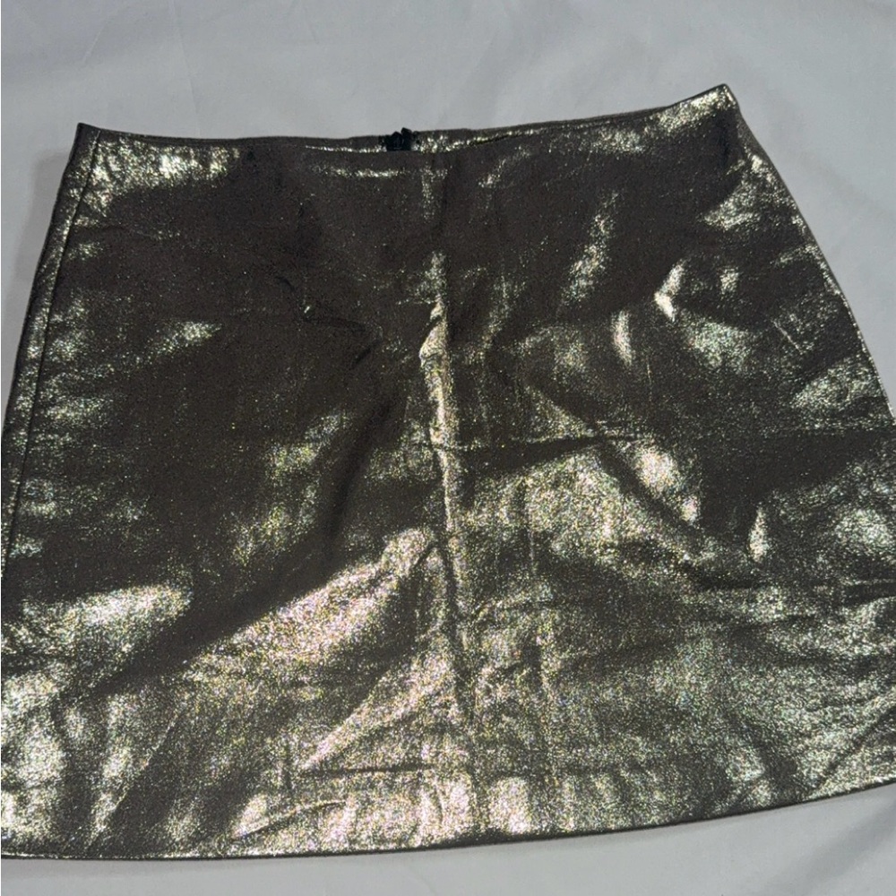 Forever 21 Shimmery Gold Mini Skirt